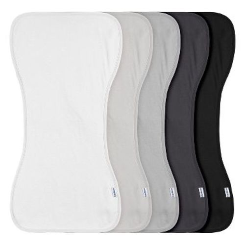 Gerber Baby Neutral Burp Cloths - White Black - One Size Fits Most - 5-Pack