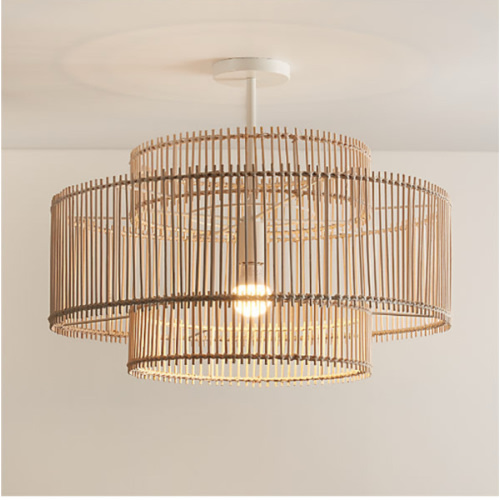Birdcage Bamboo and Rattan 25" Kids Ceiling Light by Leanne Ford