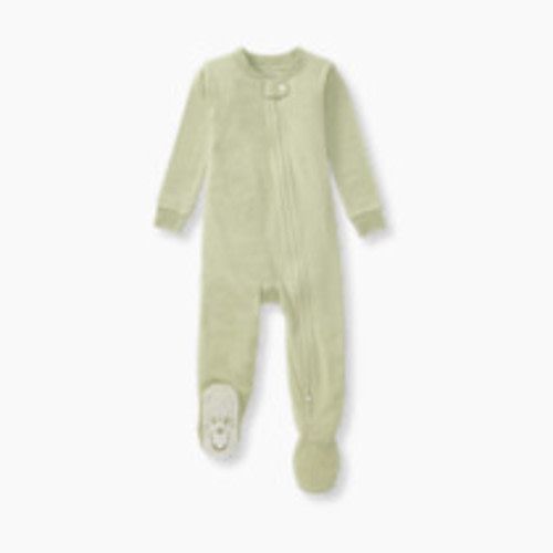 Burt's Bees Baby Honeysoft™ Buttery Soft Lyocell and Organic Cotton Blend Sleeper Footed Zip Up - Mossy Green, Newborn