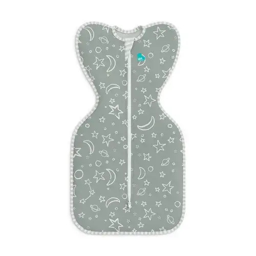 Love To Dream Swaddle Up Bamboo Stars & Moon 1 Tog Olive Size Small | Baby Bunting AU