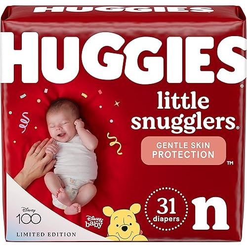 HUGGIES Newborn Diapers - Huggies Little Snugglers Disposable Baby Diapers, 31ct, Jumbo pack