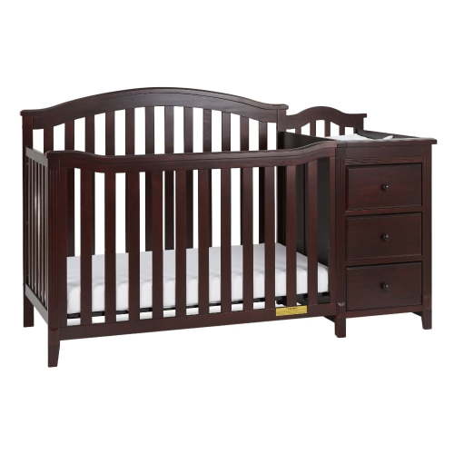 AFG Baby Furniture Kali II 4-in-1 Convertible Crib with Changer & Drawer, Espresso