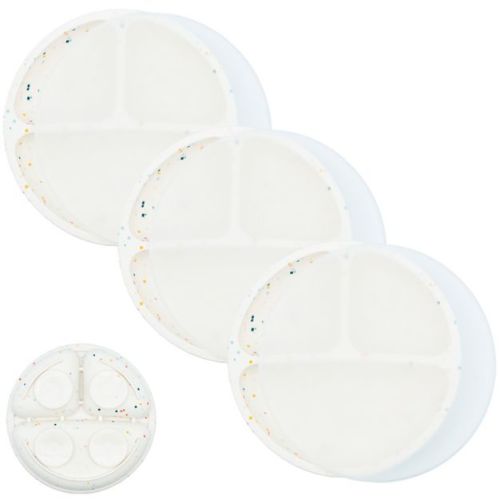 Weesprout Suction Plates For Babies & Toddlers 100% Silicone Divided Design - With Lids, 3 Pack