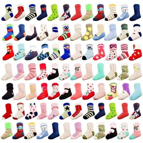 20 Pairs Baby Boy Girl Socks Wholesale Cotton Socks Bundle (Pattern at Random)