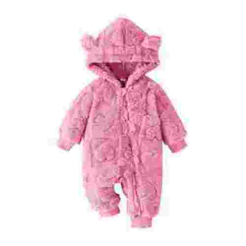 XFHLMJFF Toddler Hooded Jumpsuits Boys Girls Love Heart Prints Vanlentine's Day Coveralls Winter Warm Long Sleeve Solid Color Onesie for 0-3 Months