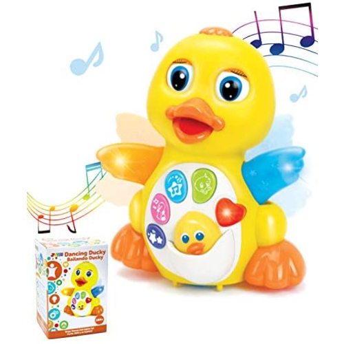 JOYIN Baby Musical Toy Dancing Walking Yellow Duck Baby Toy with Music and LED Lights, Infant Light Up Toys, Activity Center for Toddlers, Baby Learning Development Toy