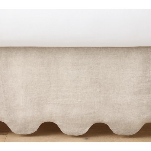 Scalloped European Linen Crib Skirt