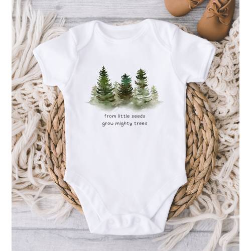 From Little Seeds Grow Mighty Trees Baby ONESIES® Brand Bodysuit - Tiny Seeds Bodysuit - Adventure - Nature - Outdoors - Baby Shower Gift