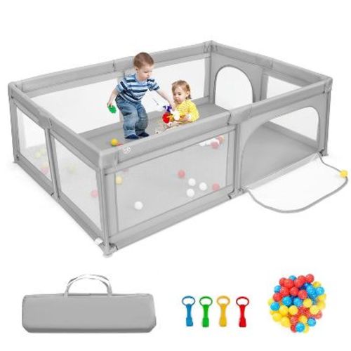 Safstar Baby Playpen Extra-Large Safety Baby Fence Indoor & Outdoor w/ Ocean Balls & Rings