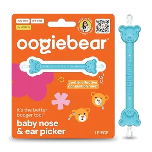oogiebear Baby Nose Cleaner & Ear Wax Removal Tool - Safe Booger & Earwax Removal for Newborns, Infants, Toddlers - Dual-Ended - Essential Baby Stuff