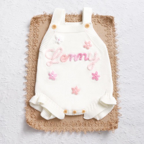 Personalized Baby Girl Romper, Custom Baby Name Romper, Organic Cotton Bubble Romper, Summer Baby Romper, Newborn Girl Coming Home Outfit