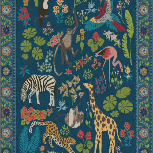 Iris Apfel Jingle Jungle Royal Blue Tufted Rug | Ruggable