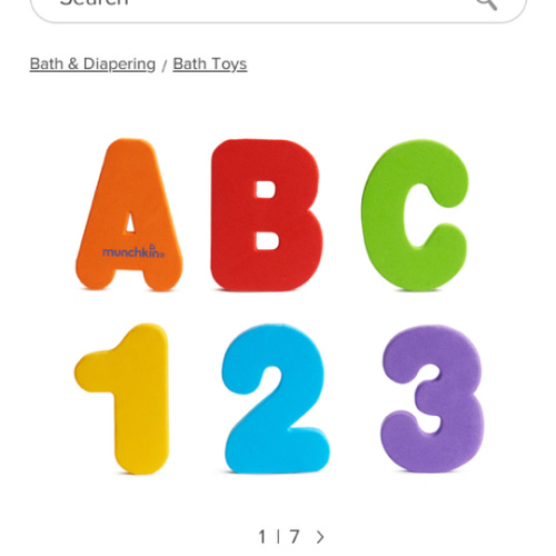 Learn Bath Letters &amp; Numbers, Primary, 36ct | Munchkin