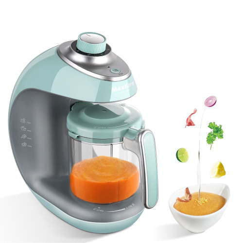 MaxKare Baby Food Maker, 3-in-1 Processor Blender Steamer Grinder, Self-Cleaning, Green