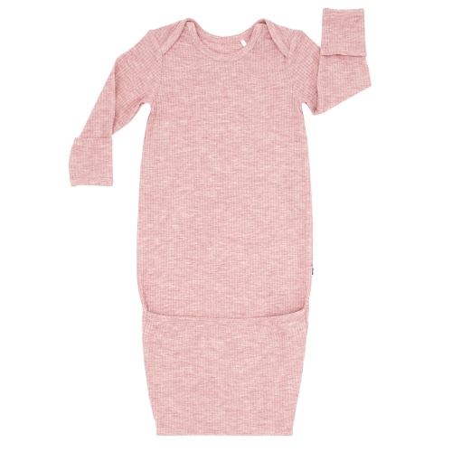 Heather Mauve Ribbed Infant Gown - Little Sleepies