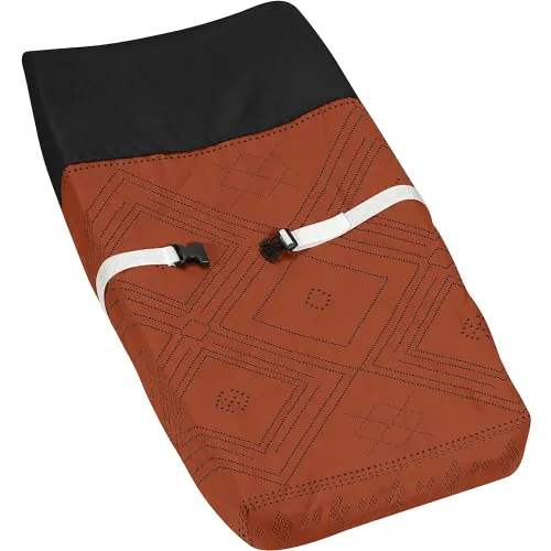 Sweet Jojo Designs Tribal Boho Dot Boy or Girl Baby Nursery Changing Pad Cover - Rust Orange and Black Woodland Bohemian Southwest Geometric Arrow Gender Neutral Aztec Mud Cloth