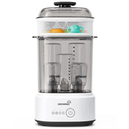 Bottle Sterilizer and Dryer, Compact Electric Steam Baby Bottle Sterilizer (Esterilizador de Biberones), Bottle Sanitizer for Baby Bottles, Pacifiers, Pump Parts Black