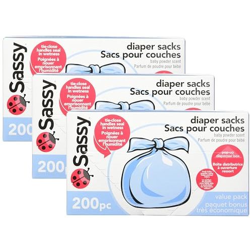Sassy Baby Disposable Diaper Sacks, 200 Count, Packaging may vary (Pack of 3)