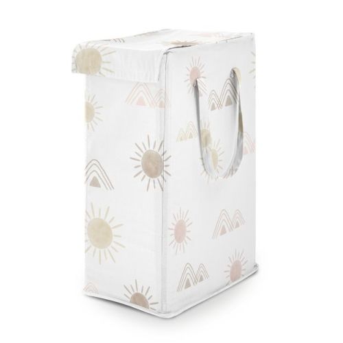Sweet Jojo Designs Girl Foldable Laundry Hamper with Handles Desert Sun Pink Beige