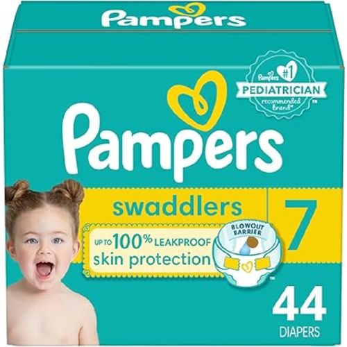 Pampers Baby Diapers - Swaddlers - Size 7, 44 Count, Ultra Absorbent Disposable Infant Diaper