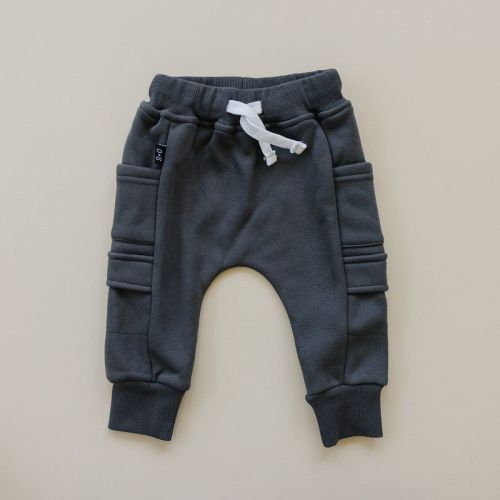 Andie Kids Jogger Sweat Pants Charcoal 6-12m - Olive + Scout