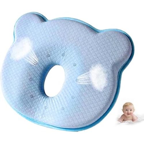 2025 Memory Foam Portable New Upgrade Soft and Cozy Pillow Prеvents FΙat hеad and Shapеs Hеad Pillow(Blue75) for Boys and Girls