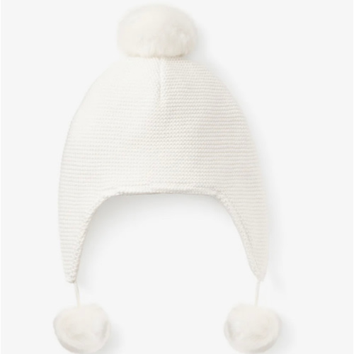 Sofia & Finn White Pom Pom Baby Hat – Elegant Baby