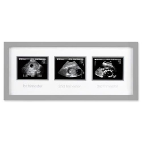 Pearhead® 3-Photo Sonogram Trimester Picture Frame in Grey/White