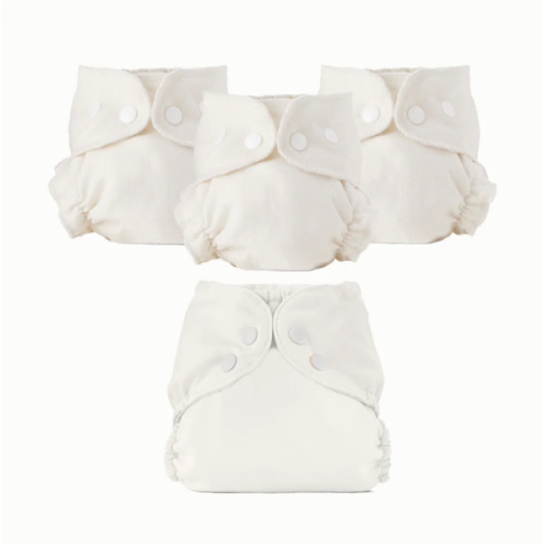 Organic Cloth Diaper Bundle Starter – Parchment — Size 1 — Esembly