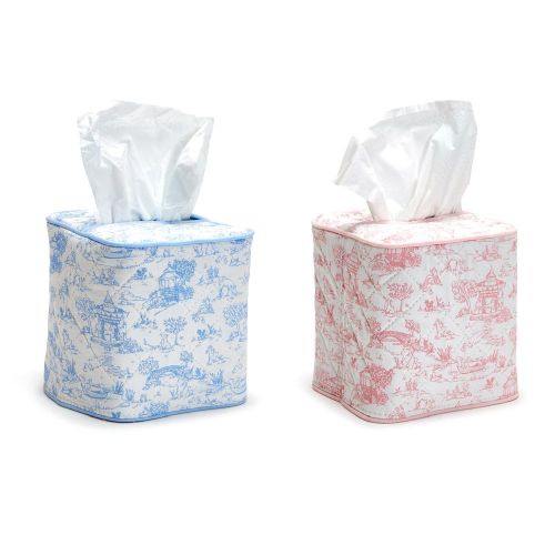 Two's Company Animal Toile Quilted Tissue Box Cover Assorted 2 Colors – Lijo Décor