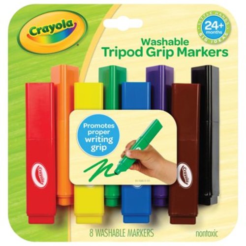 Crayola Kids Set: 8-Piece Tripod Grip Toddler Washable Markers