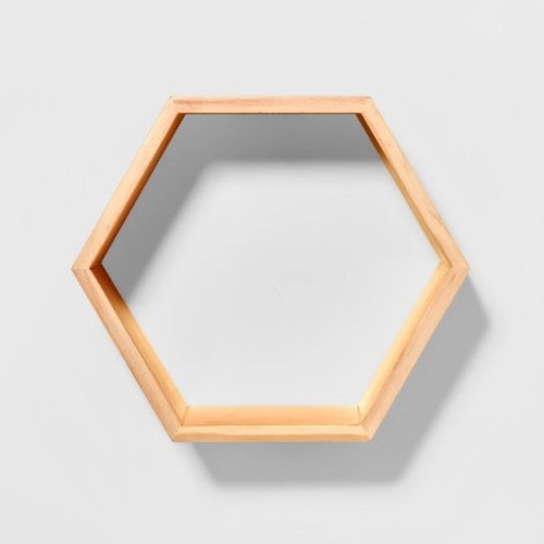 Natural Wood Hexagon Kids' Shelf - Pillowfort™, Color: Yellow