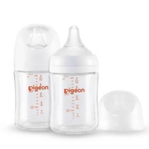Pigeon Nurture & Nest Wide-Neck Anti-colic Glass Baby Bottles with Nipples - 5 fl oz/2pk