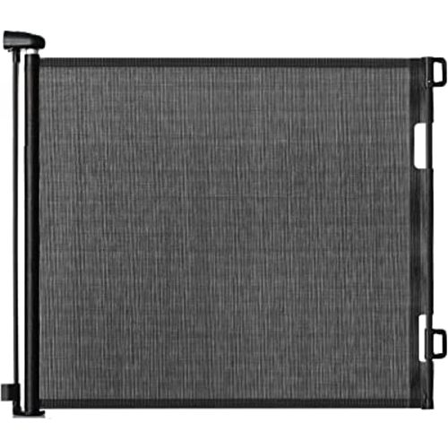 IDEA CASA Retractable Baby Gate for Stairs 33.8"x71" - Dog Gate & Barrier Indoor Stairs Baby Gate - Extra Wide Pet Gate for Indoor Child Safety Gate Drilling Required