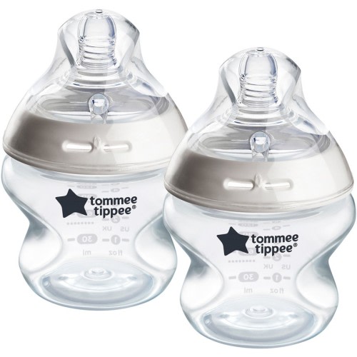 Tommee Tippee Baby Bottles Natural Start Anti-Colic Baby Bottle with Slow Flow Breast-Like Teat 150ml 0m+ Self-Sterilising 2 Pack