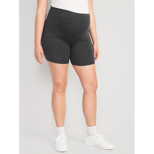 Maternity Full-Panel Biker Shorts, 6-inch inseam