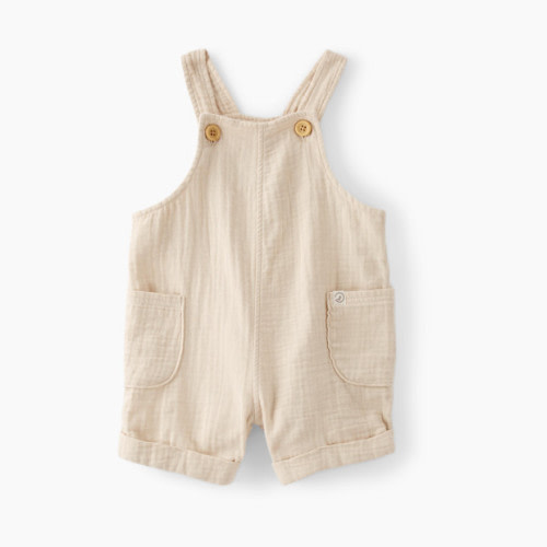 Carter's Little Planet Organic Cotton Gauze Shortalls - Tan, 3 M