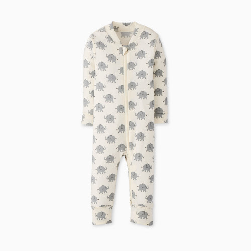Hanna Andersson Baby 2-Way Zip Sleeper in HannaSoft - Happy Elephant, 3-6 M