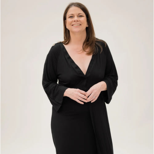 Amelia Labor & Postpartum Gown in Black – Lila