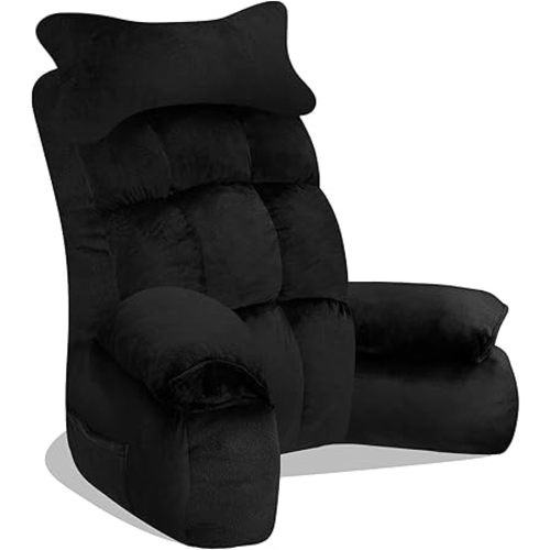 YDCEULARDOH Back Pillow for Bed Sitting Up, Large Reading Pillow with Arm Support, TV & Gaming Backrest Cushion for Adults, Floor Pillow for Relaxing