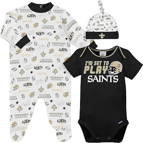 Gerber Unisex Baby NFL Team Footed Sleep and Play and Bodysuit Gift Set
