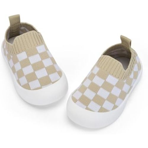 BACSAC Baby Toddler Unisex Infant Shoes Boys Girls Beige Mesh Breathable Non-Slip Soles 6-36 Months