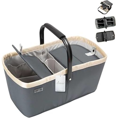 BabbleRoo Diaper Caddy: Large Capacity Diaper Organizer Basket, Perfect for Storing Baby Wipes, Diapers & Baby Essentials. Spacious, Convenient for Parents of Newborn Babies – Black