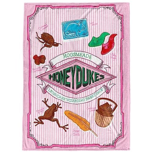 Warner Bros. Jay Franco Harry Potter Honeydukes Throw Blanket - Measures 50 x 70 inches - Fade Resistant Super Soft Fleece Bedding