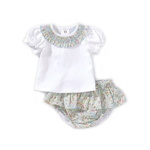 Edgehill Collection Baby Girls Newborn-24 Months Knit Floral Diaper Set