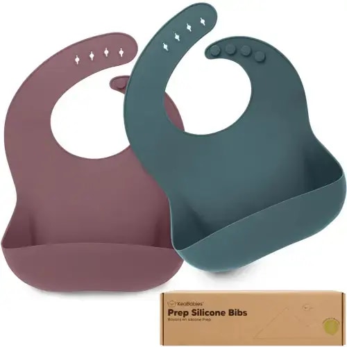 2-Pack Prep Silicone Bibs- Color: Rocky