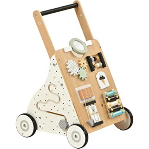 Avenlur 9-in-1 Push Baby Walker - Crawling to Walking Wooden Activity Cart with Xylophone, Shape Sorter, and Sensory Toys for Toddler's Developmental Skills & First Steps. 6m - 3 Years. USA Company