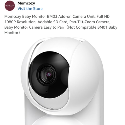 Amazon.com: Momcozy Baby Monitor BM03 Add-on Camera Unit, Full HD 1080P Resolution, Addable SD Card, Pan-Tilt-Zoom Camera, Baby Monitor Camera Easy to Pair(Not Compatible BM01 Baby Monitor) : Baby