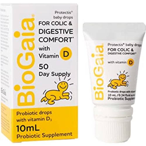 BioGaia Protectis Baby Probiotic Drops + Vitamin D | Reduces Colic, Gas & Spit-ups | Healthy Poops | Reduces Crying & Fussing & Promotes Digestive Comfort | Newborns, Babies & Infants | 0.34 oz