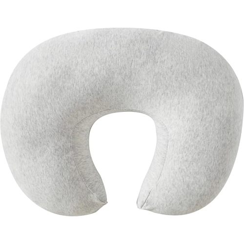 Nursing Pillow and Positioner, U Shape Nursing and Infant Support Pillow and Cotton Cover, Breastfeeding, Bottle Feeding, Baby Awake-Time Support (Light Grey)
